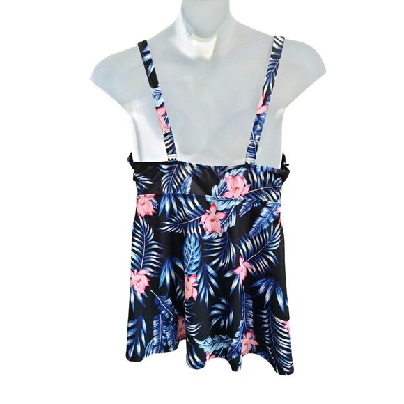 Hanna Nikole Tankini Swimsuit With Boyshorts Tropical Floral Print Plus Size 22W - Picture 7 of 12